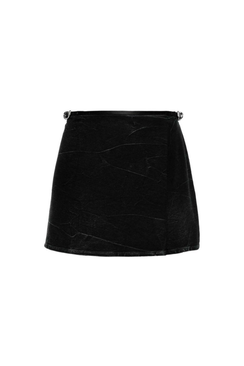 Givenchy Voyou Denim Mini Skirt_Black