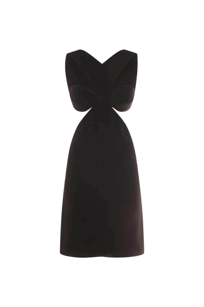 Givenchy - Cut Out Dress In Crepe Satin With Rhinestones Detail - Black - Acetate - Women Givenchy - Cut Out Dress In Crepe Satin With Rhinestones Detail - Black - Acetate - Women