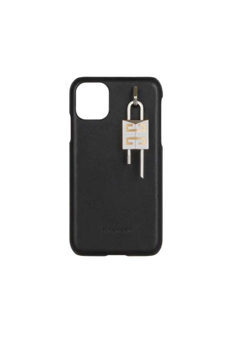 Givenchy lock iphone 11 leather caseblack