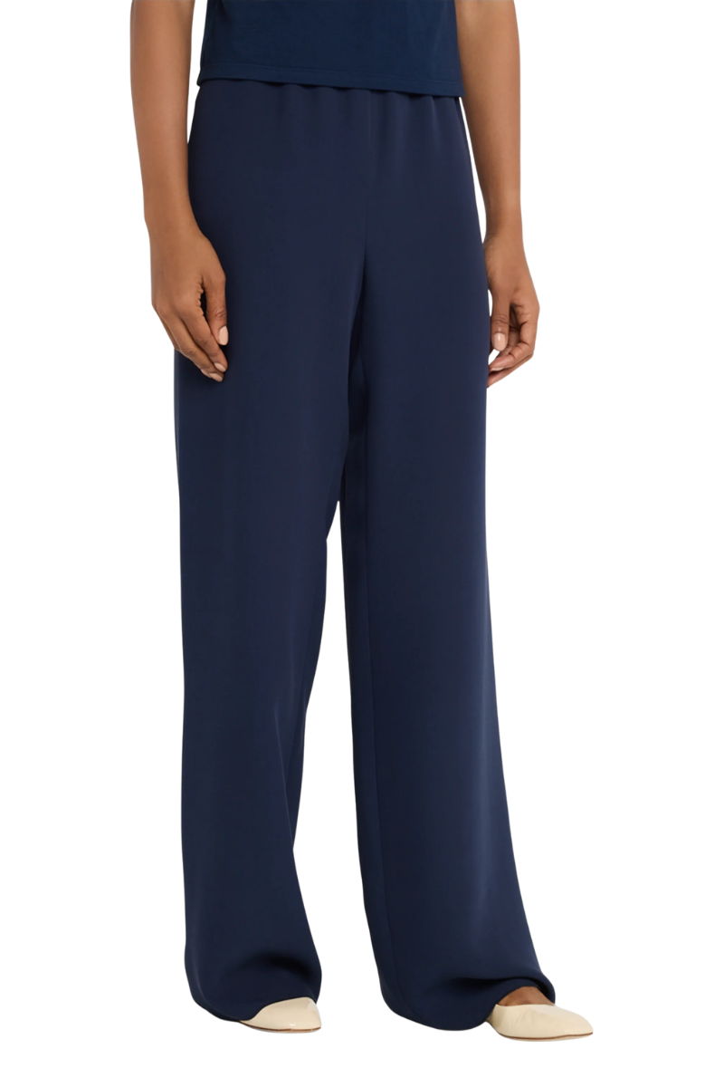 Valentino Garavani silk wide-leg pants in navy
