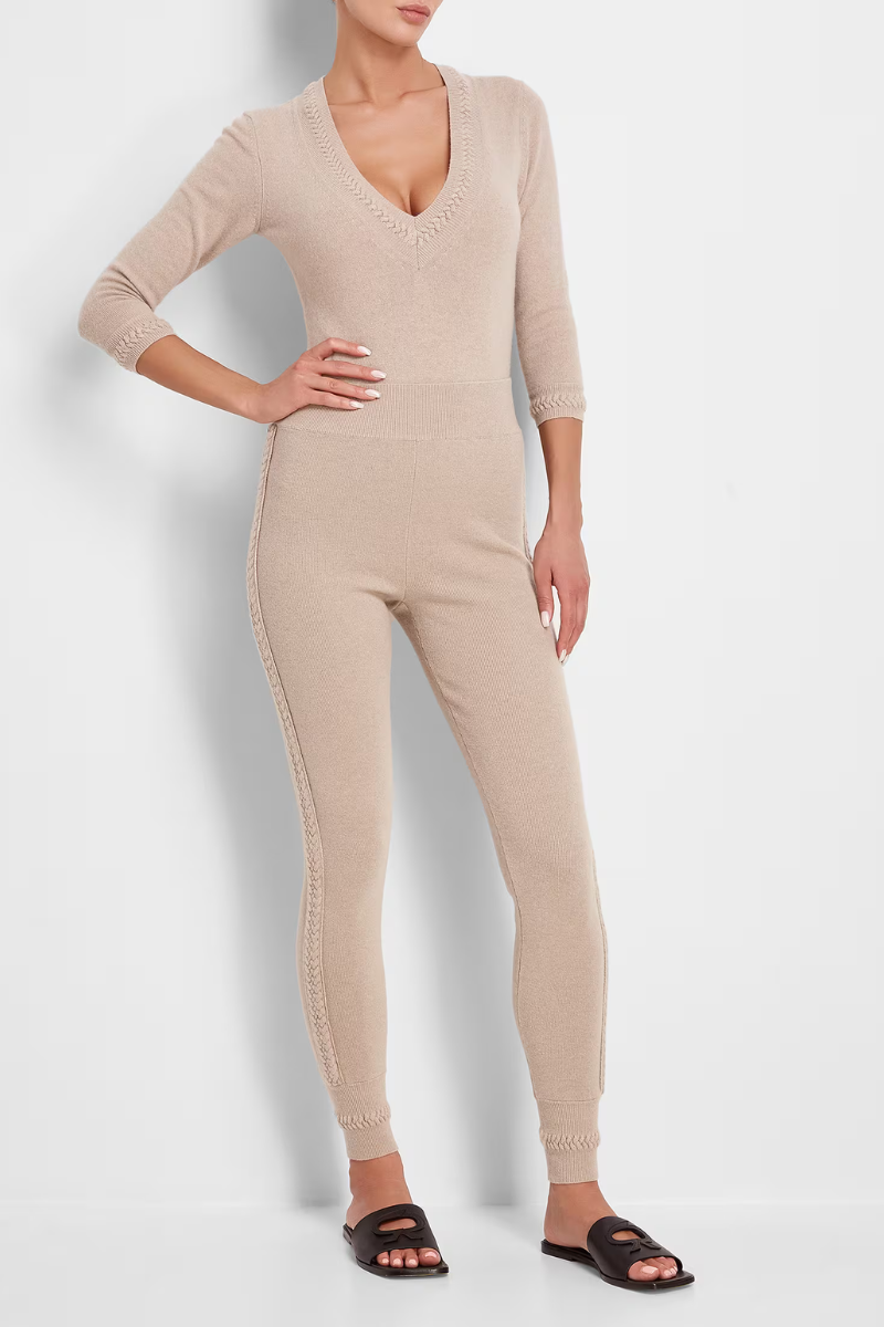 La Perla Wool-Cashmere Pants in Beige