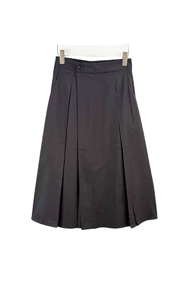 Max Simple  Casual Midi Skirt Black