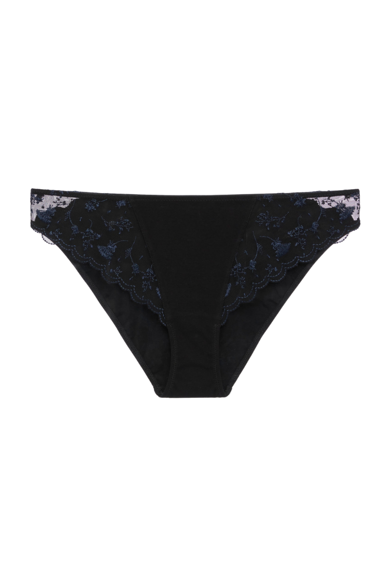 La Perla Briefs in Black with Embroidered Tulle
