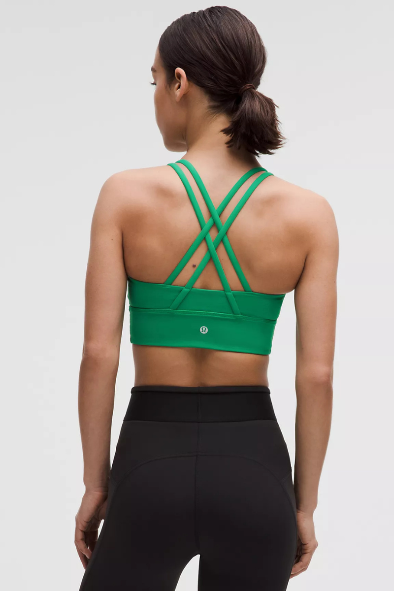 Lululemon Energy Longline Bra In Green