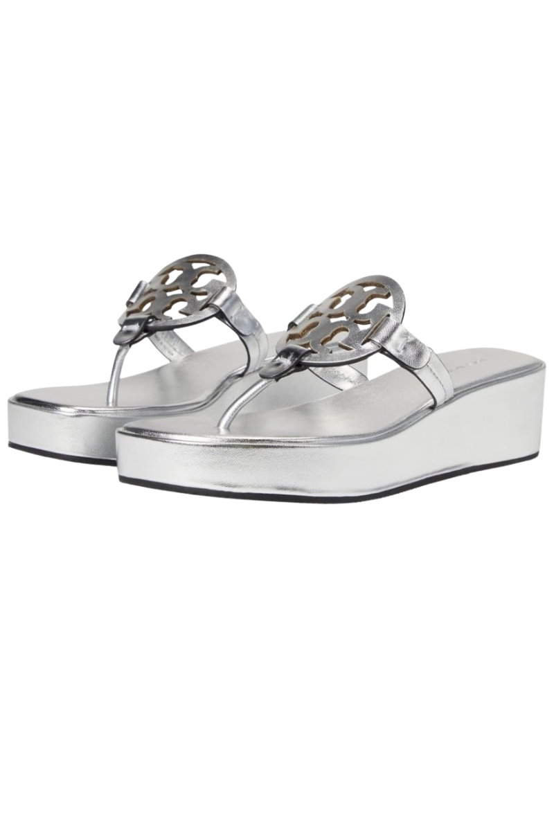 Tory Burch Miller Wedge 25Mm Slippers Silver 170737040