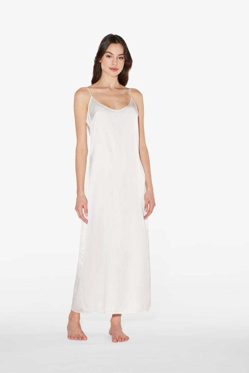La Perla White Silk Long Slip