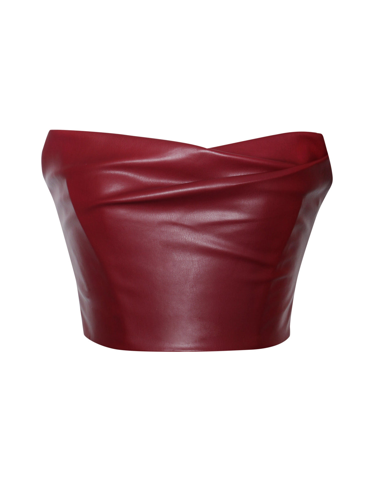 Anja Burgundy Vegan Leather Boned Corset Top (Archive Sale)