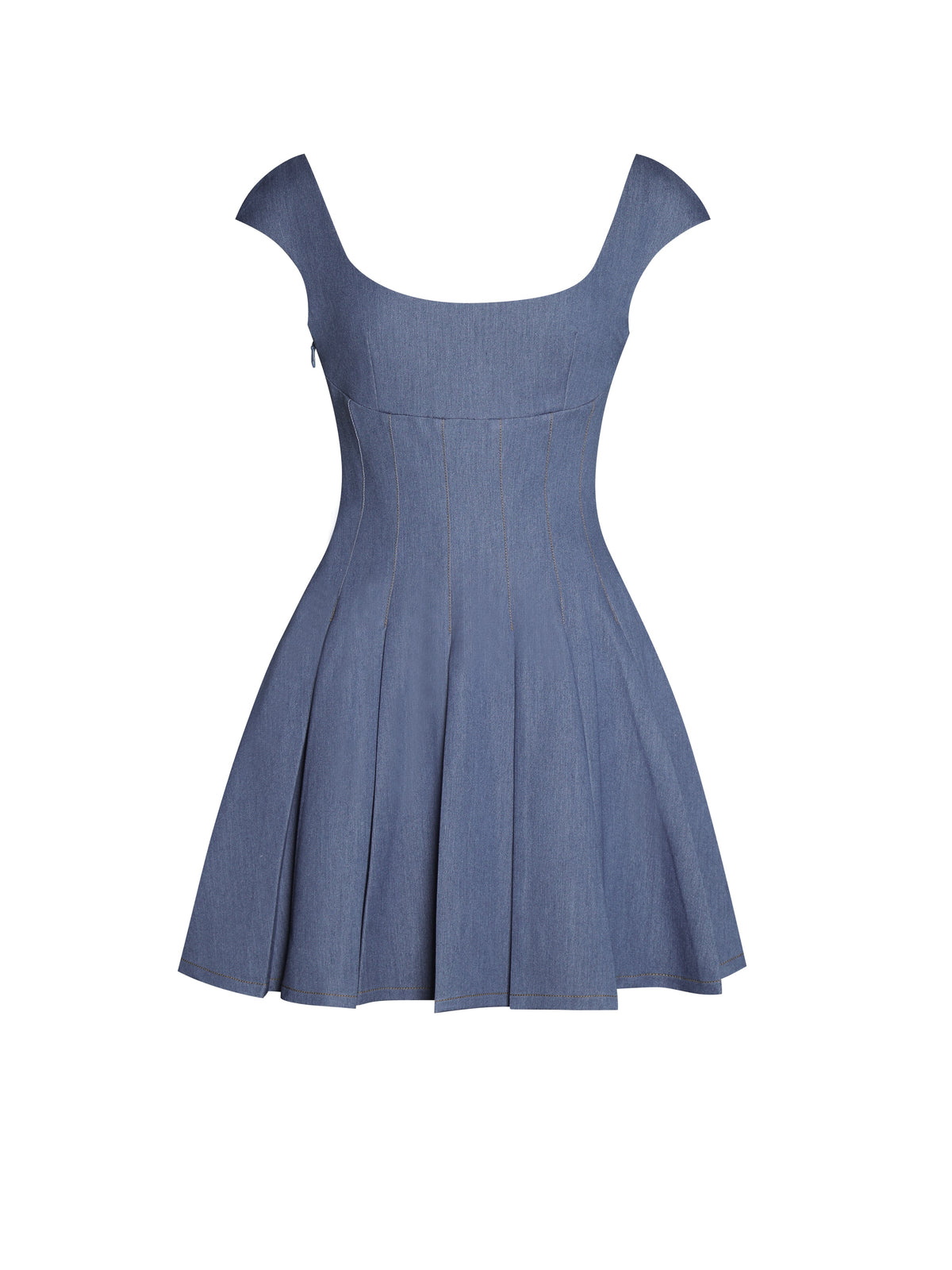 Sada Pleated Denim Mini Dress (Archive Sale)