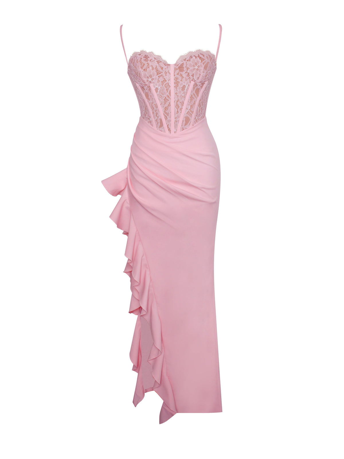Junia Pink Lace Corset Maxi Dress (Archive Sale)