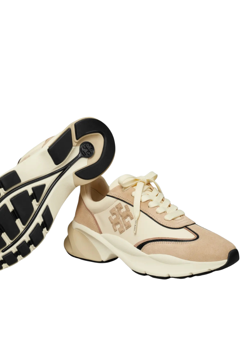 Tory Burch Good Luck Trainer French Pearl/Light Khaki 161841-250