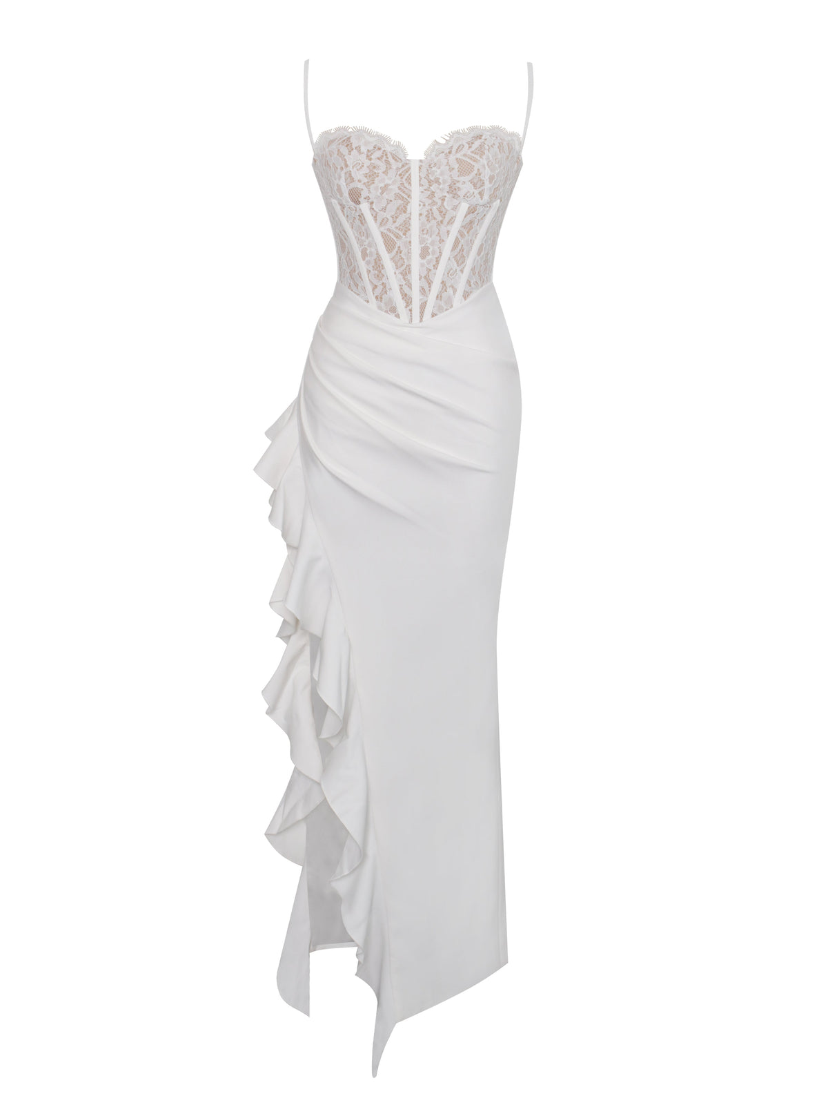Junia White Lace Corset Maxi Dress (Archive Sale)