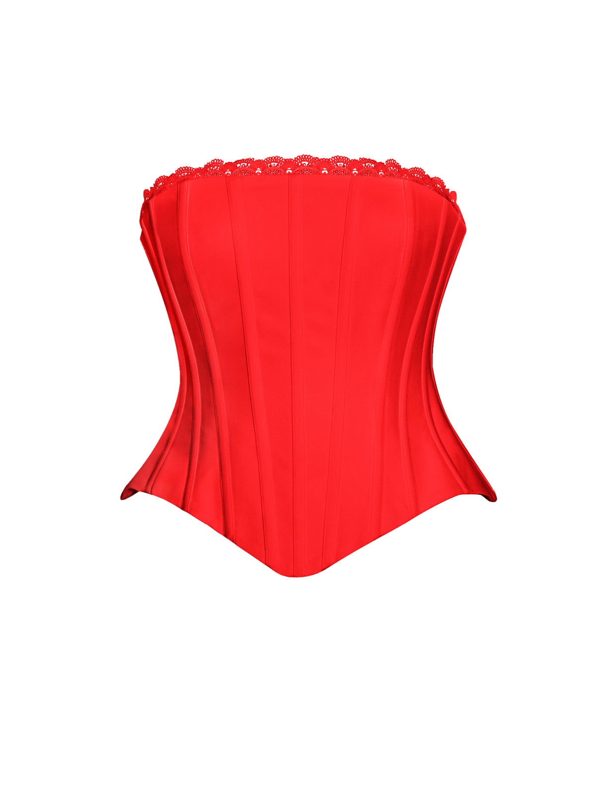 Yamila Red Lace Trim Corset Top (Archive Sale)