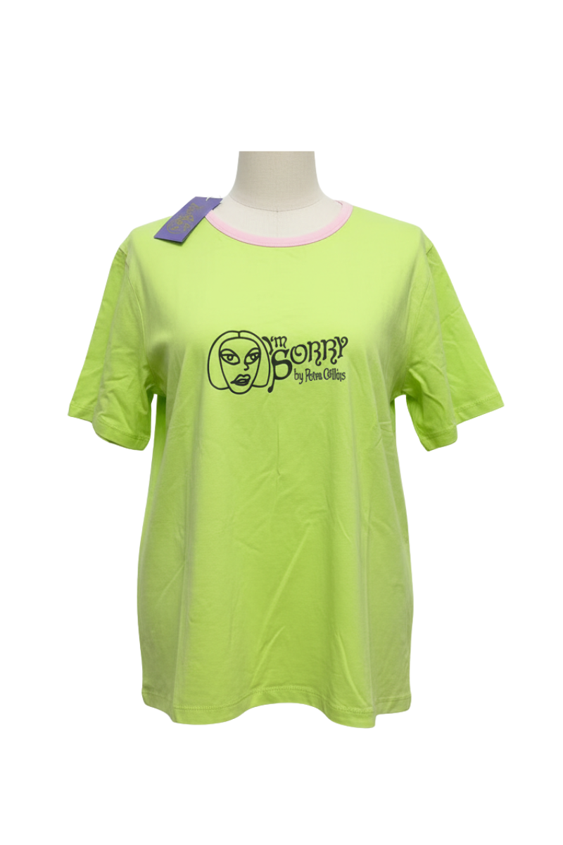 I'm Sorry by Petra Collins Lime Green Logo T-Shirt
