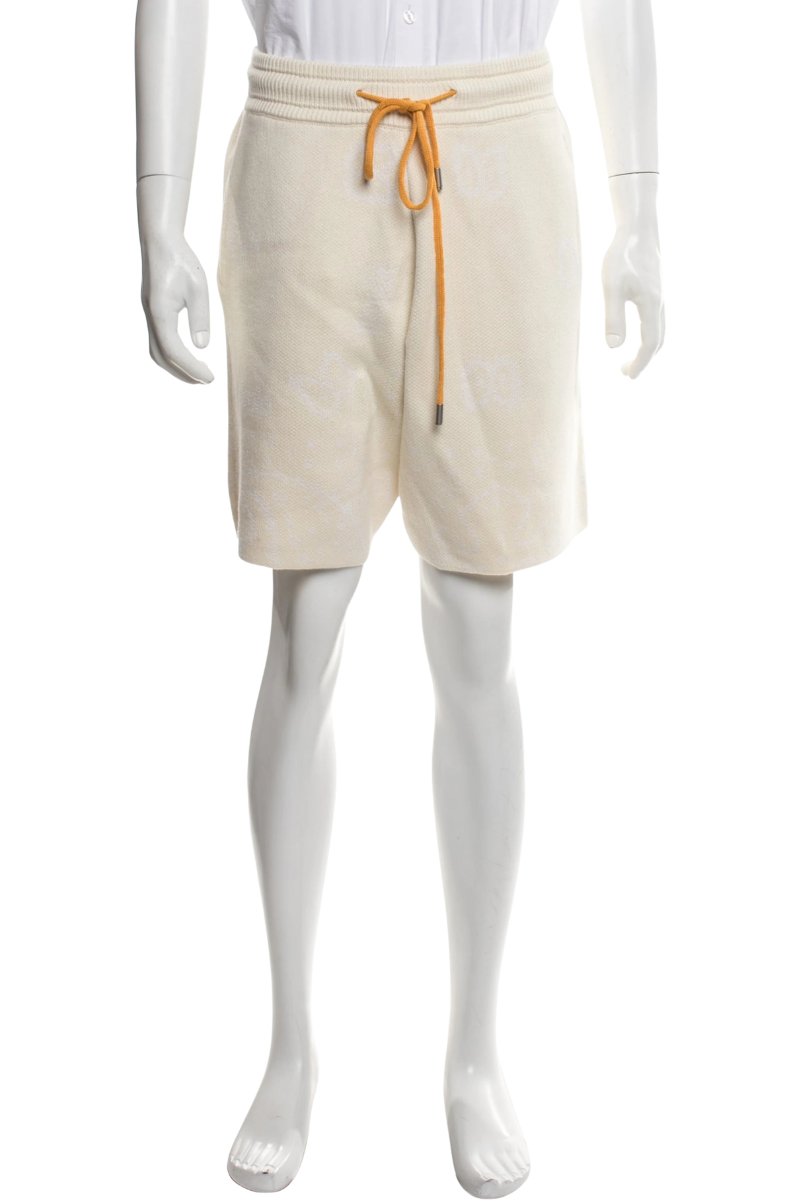 Rhude Bandana Cashmere Knit Shorts in White