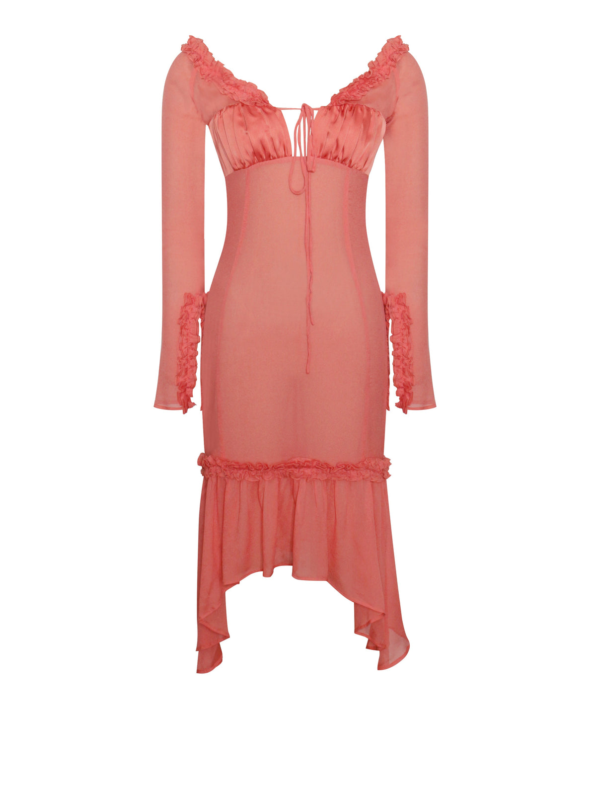 Fiorella Rosy Mauve Satin Rayon Midi Dress (Archive Sale)
