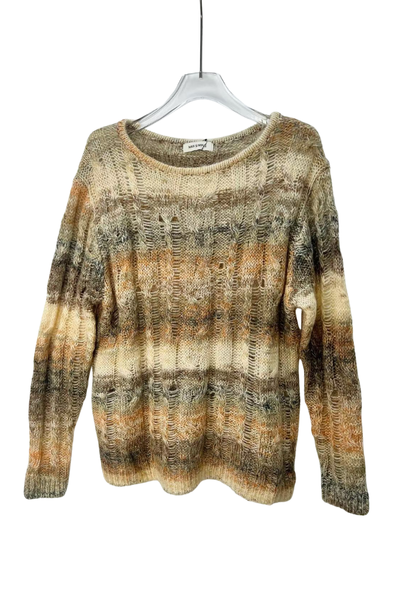 Max Simple Autumnal Marl Wool-Blend Pullover_Burnt Orange