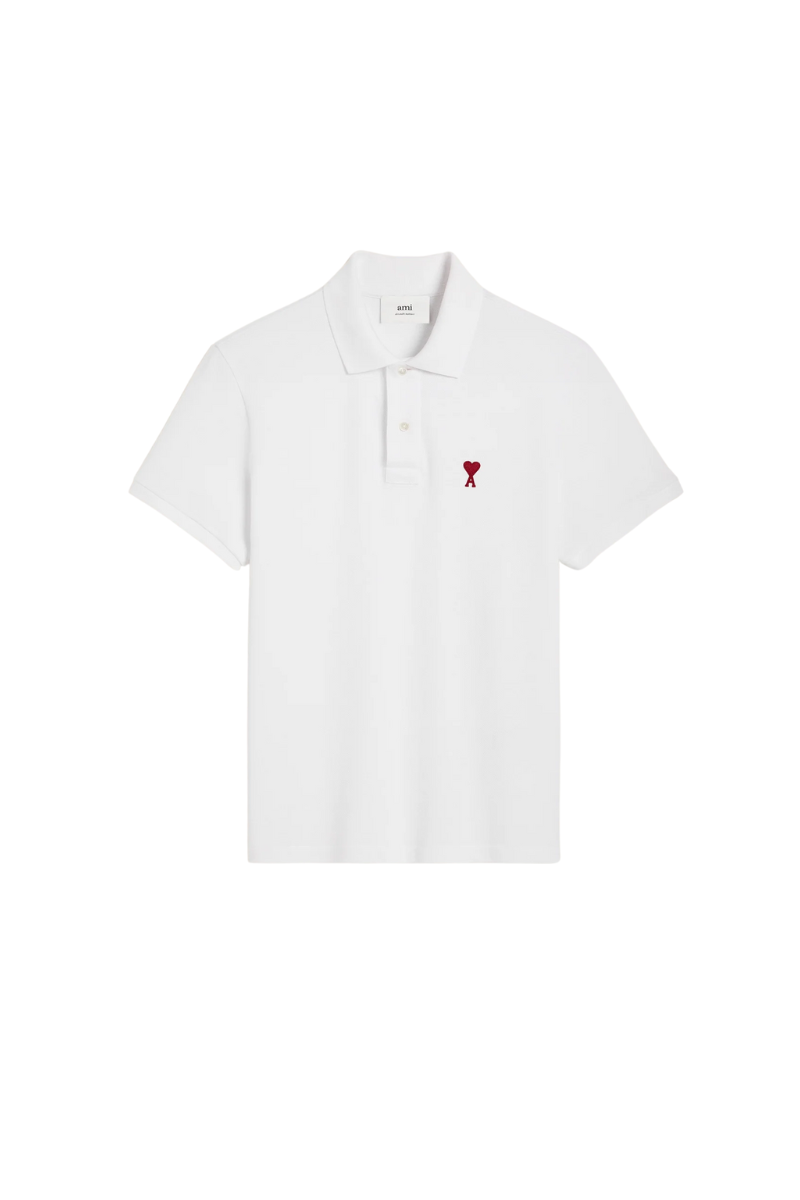 AMI de Coeur White Cotton Polo Shirt