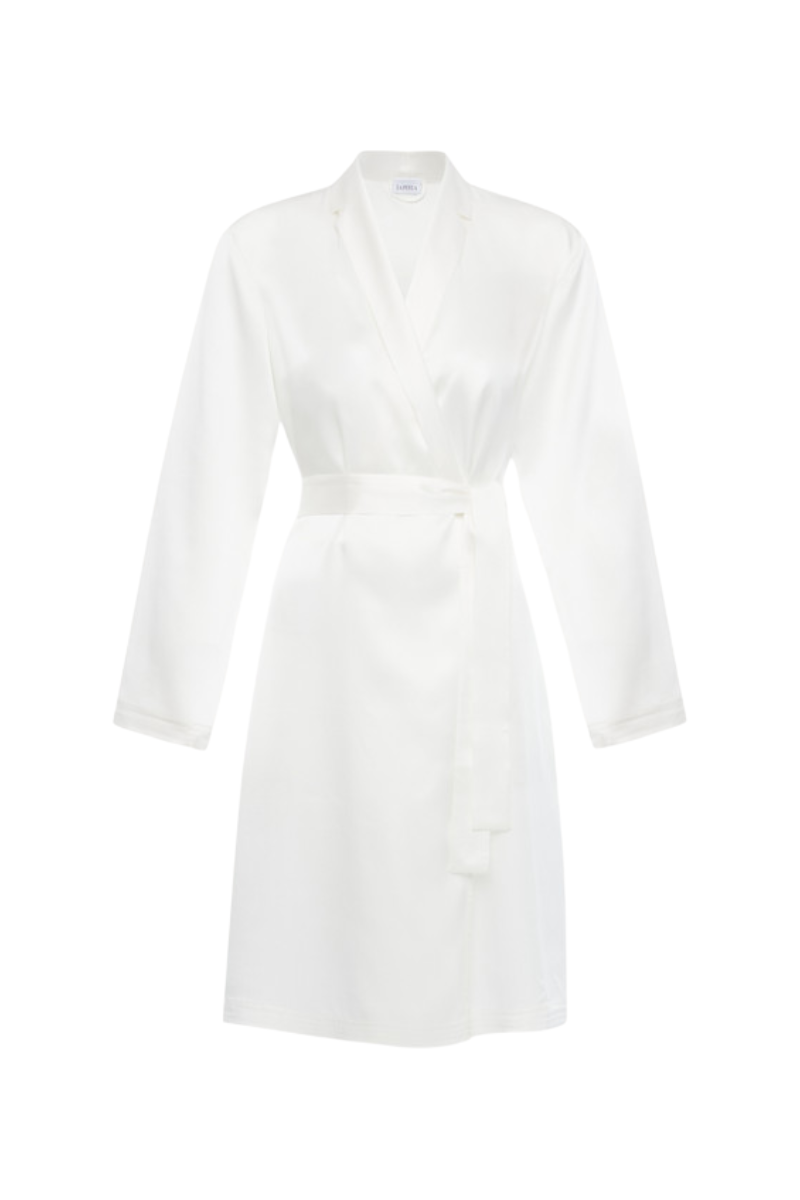 La Perla White Silk Short Robe