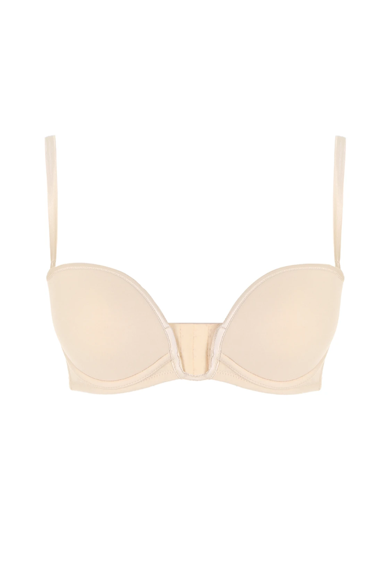La Perla ivory nude Bandeau Bra with Embroidered Tulle PLM005569