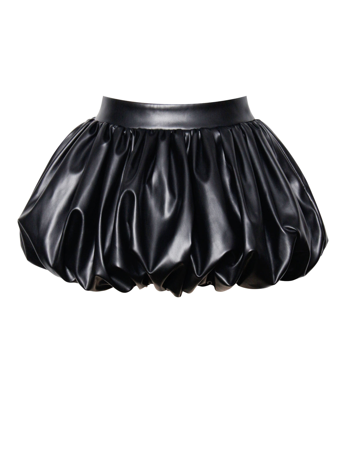 Yuna Vegan Leather Bubble Hem Skirt (Archive Sale)