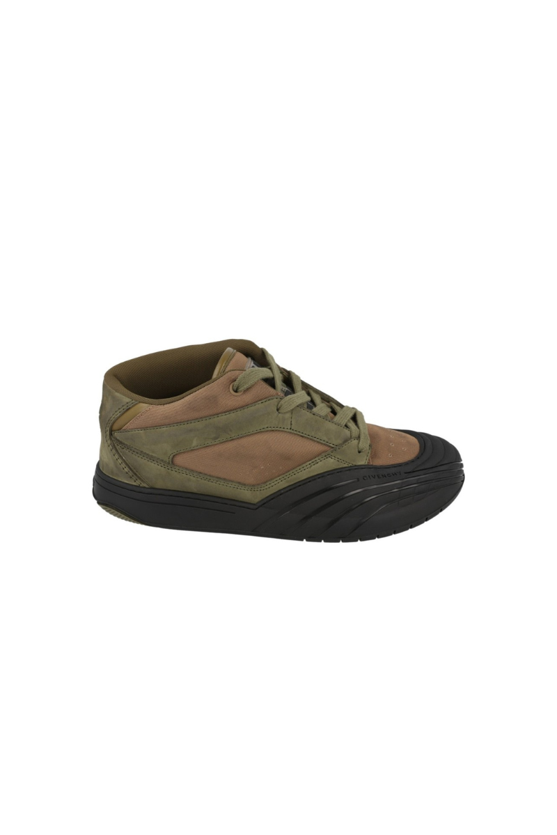 Givenchy New Line Men Shoes Mid-Top Sneakers_Olive Green
