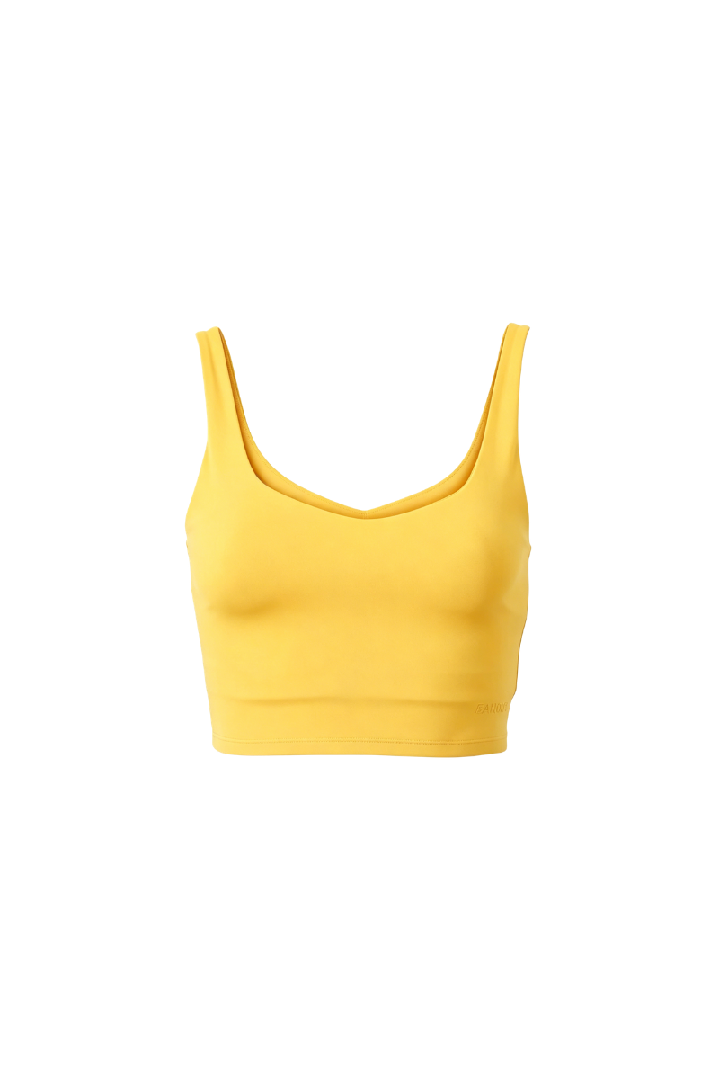 Bandier V-Neck Tempo Crop Bra Tangerine AA202183