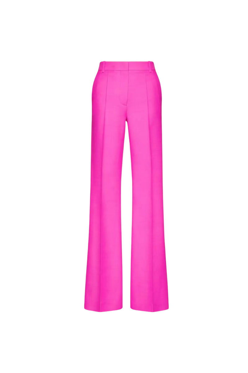 Valentino Solid High-Waist Straight Casual Pants Pink PP 1B0RB5201CF_UWT