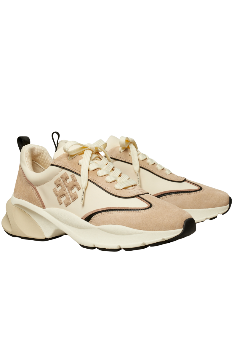 Tory Burch Good Luck Trainer French Pearl/Light Khaki 161841-250