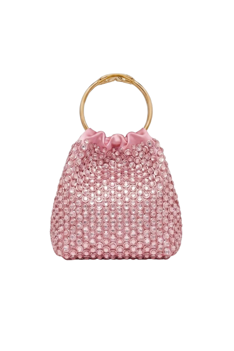 Valentino Garavani Carry Secrets Small embellished bucket bag In Light pink