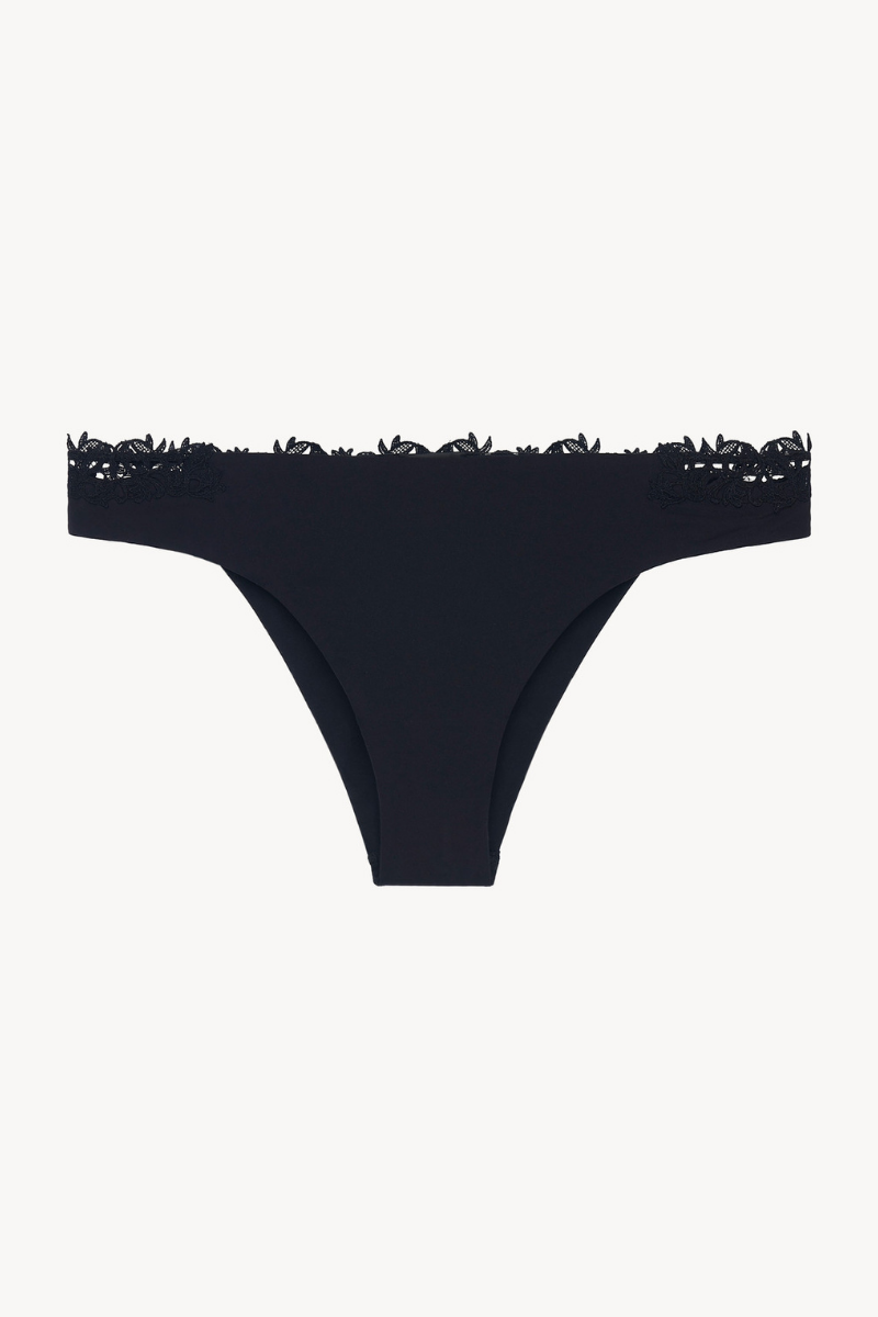 La Perla Brazilian Briefs In Black Lycra with Macramé