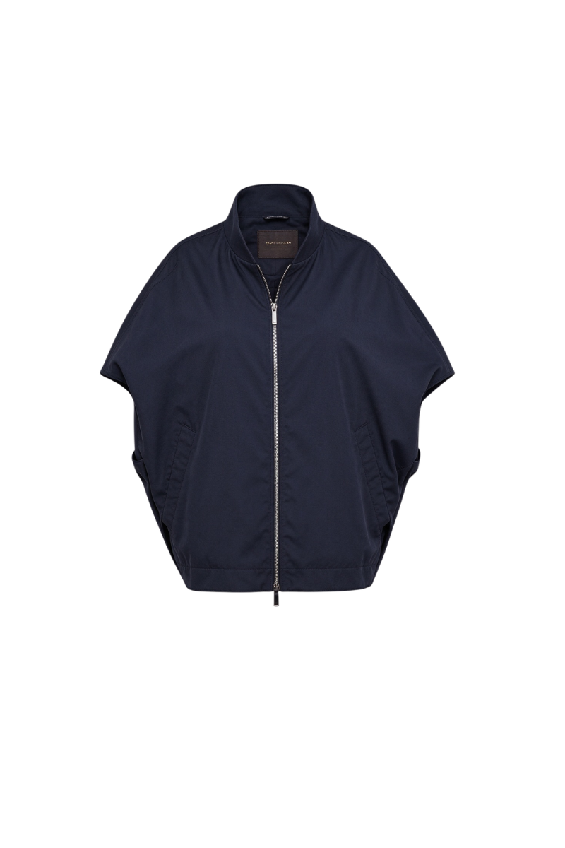 MooRER DALIASTP Stand-Collar Zip-Up Short-Sleeve Cape Blu