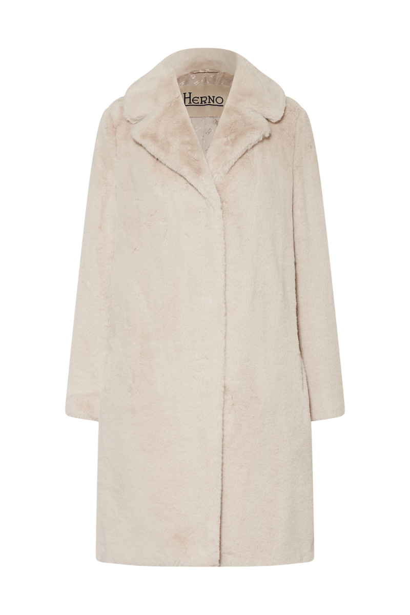 Herno Women's Beige Faux Fur Coat
