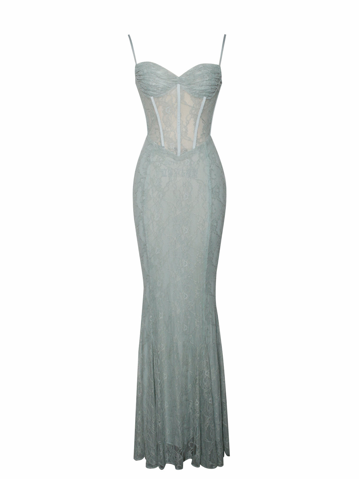 Janelle Green Sweetheart Mermaid Lace Maxi Dress (Archive Sale)