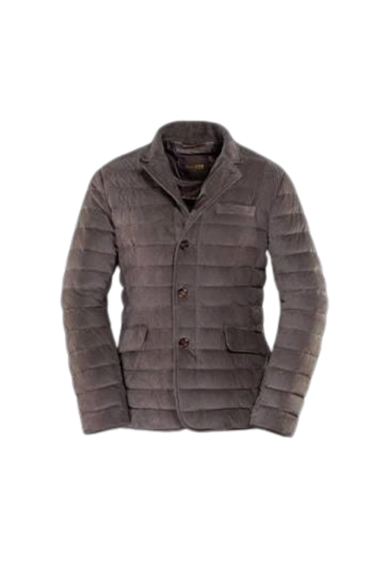 MooRER ZAVYER-UR Suede Down Jacket Fumo