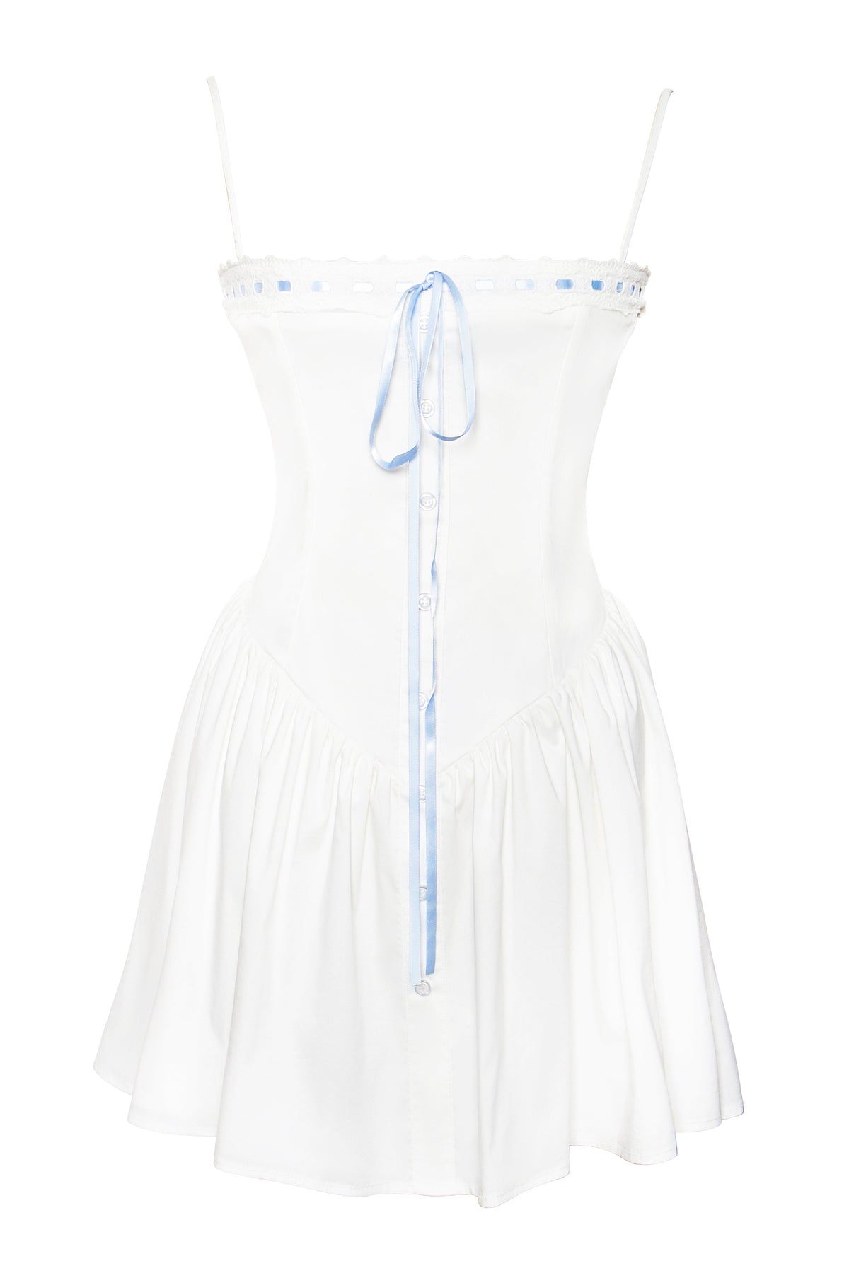Malia Drop Waist Corset Lace Up Back Mini Dress (Archive Sale)