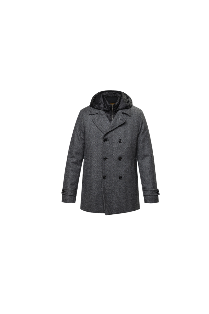 MooRER ELIGIO-LE Detachable Hood Peacoat Nero