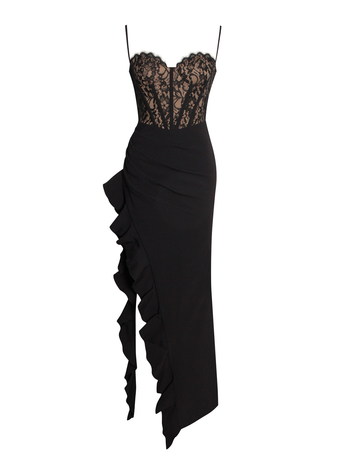 Junia Black Lace Corset Maxi Dress (Archive Sale)