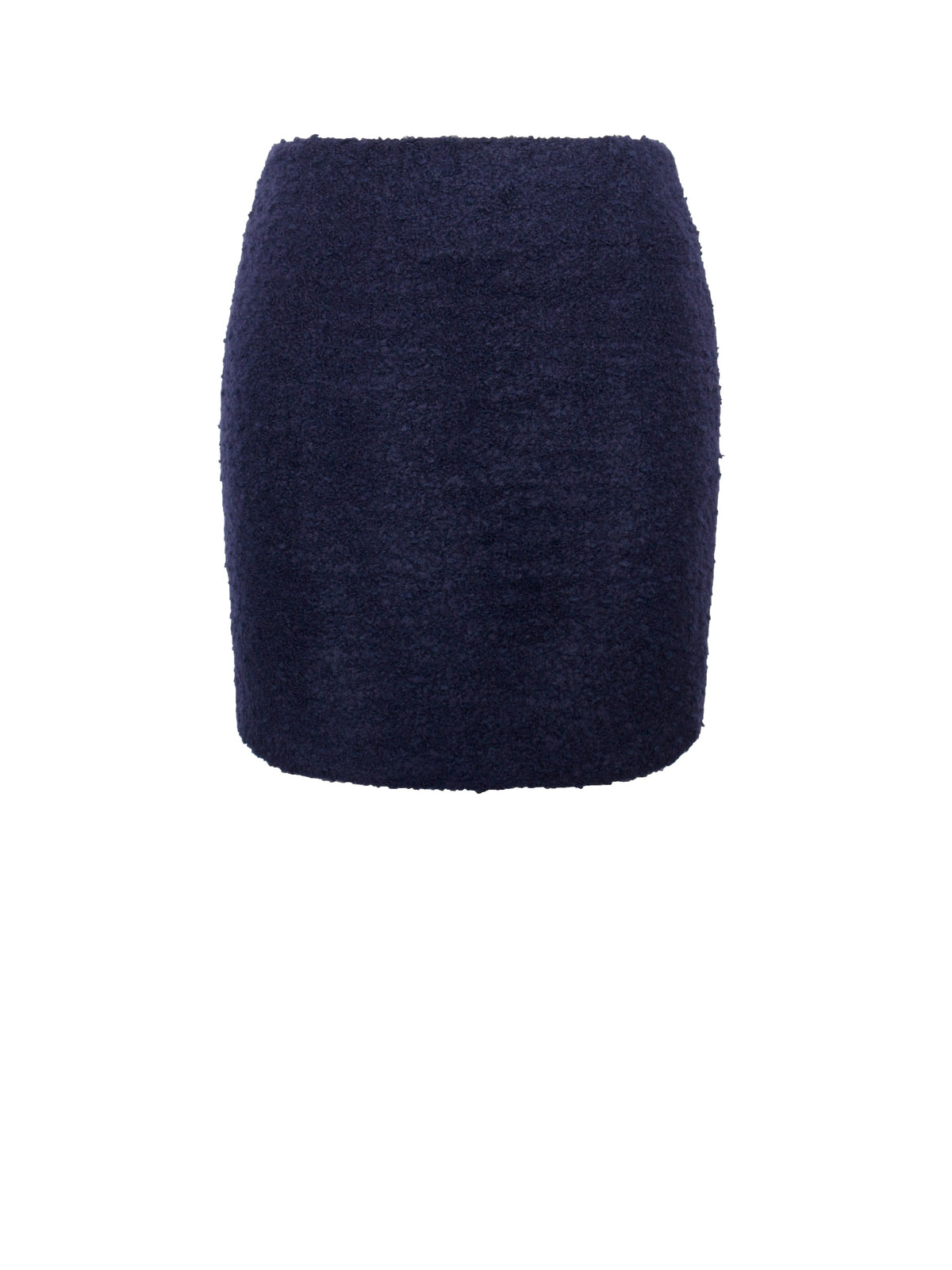 Wylda Navy Blue Boucle Wool Bodycon Mini Skirt (Archive Sale)