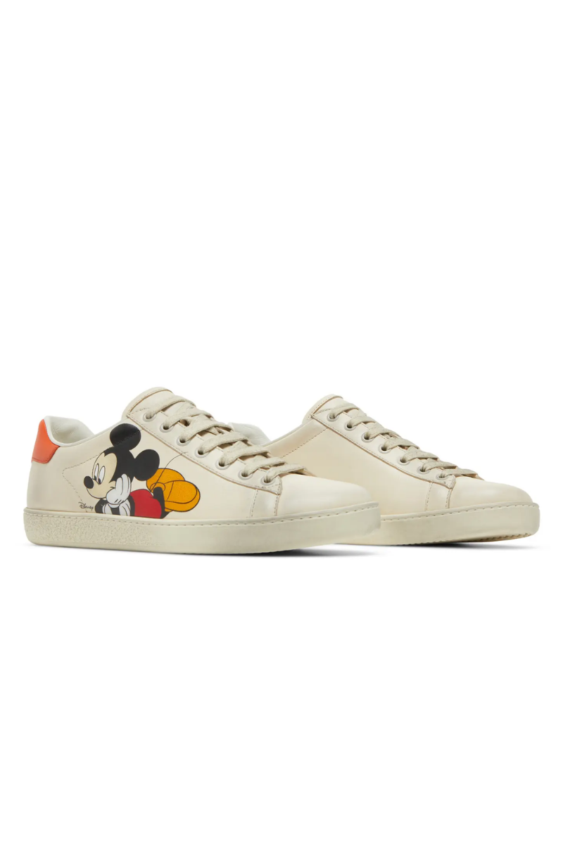 Disney x Gucci Ace Low Sneakers (Mickey Mouse, Ivory)
