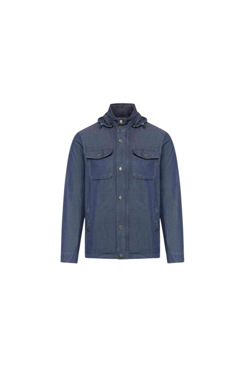 MooRER FENZI-CST Hooded Field Jacket Denim