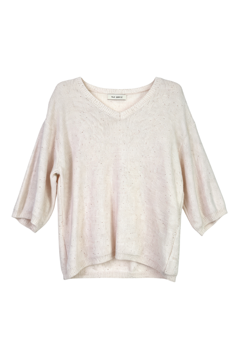 Max Simple Sequin V-Neck Raglan Knit Dusty Pink MSSN267158P