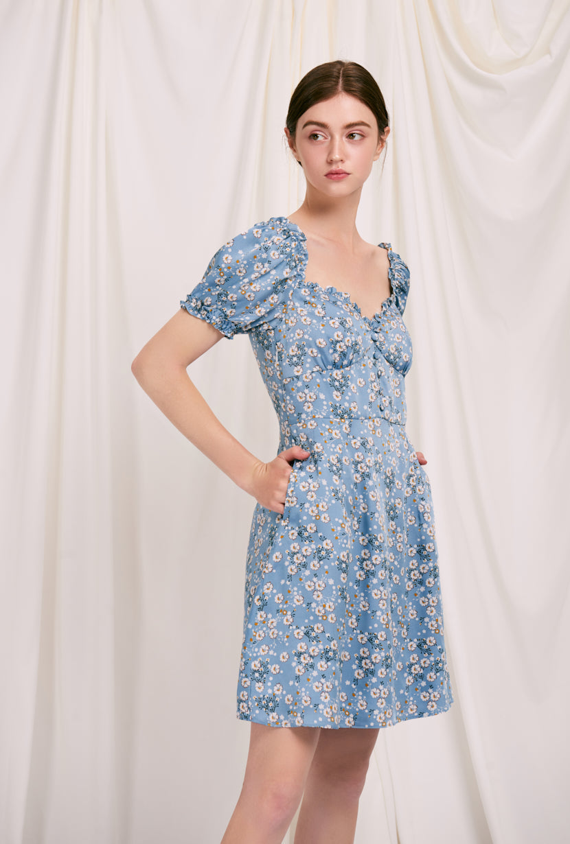 Maisy Dress | Blue Floral