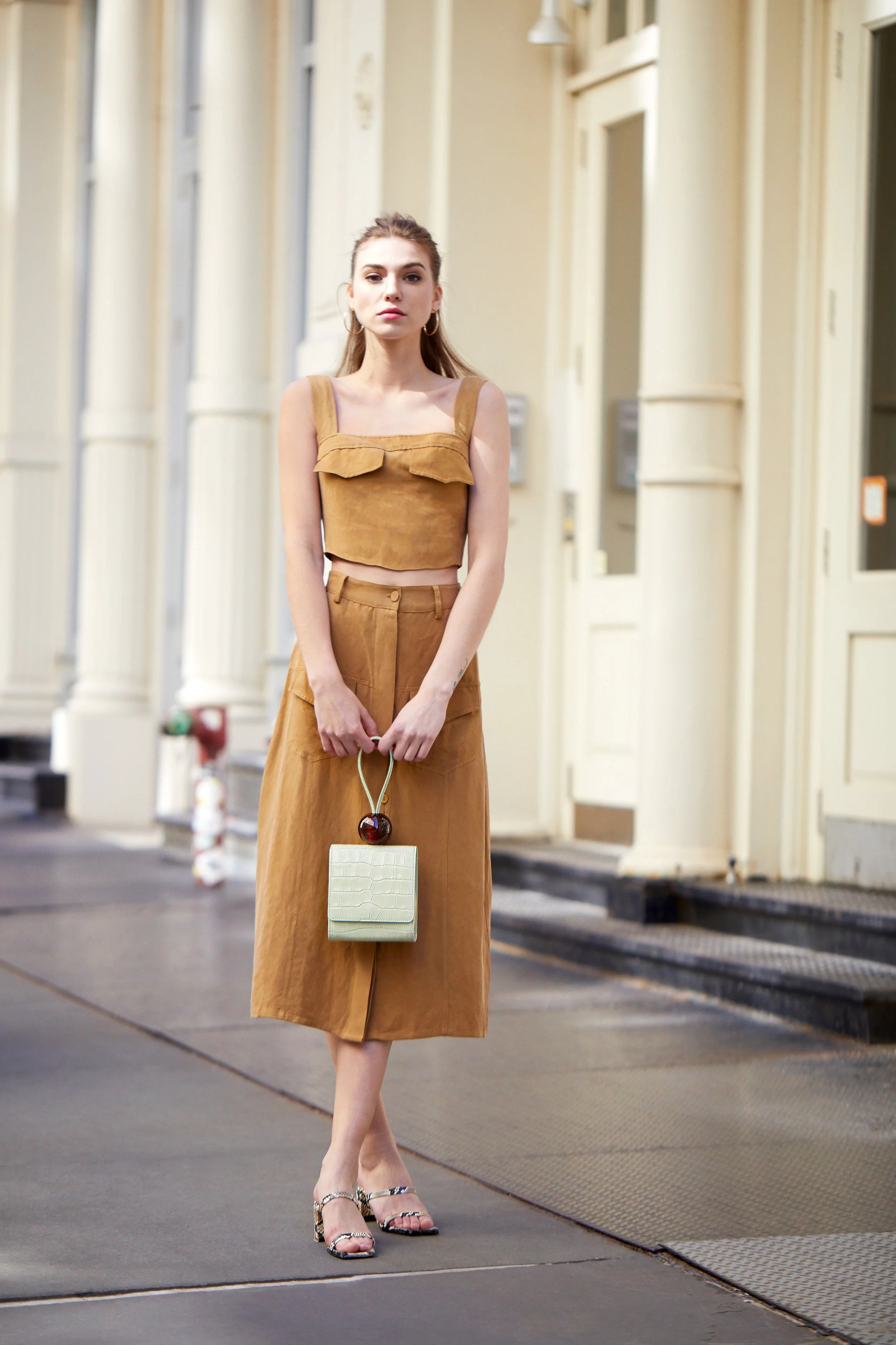 Third Form Trucker Pocket Crop Top And Trucker Paneled Skirt