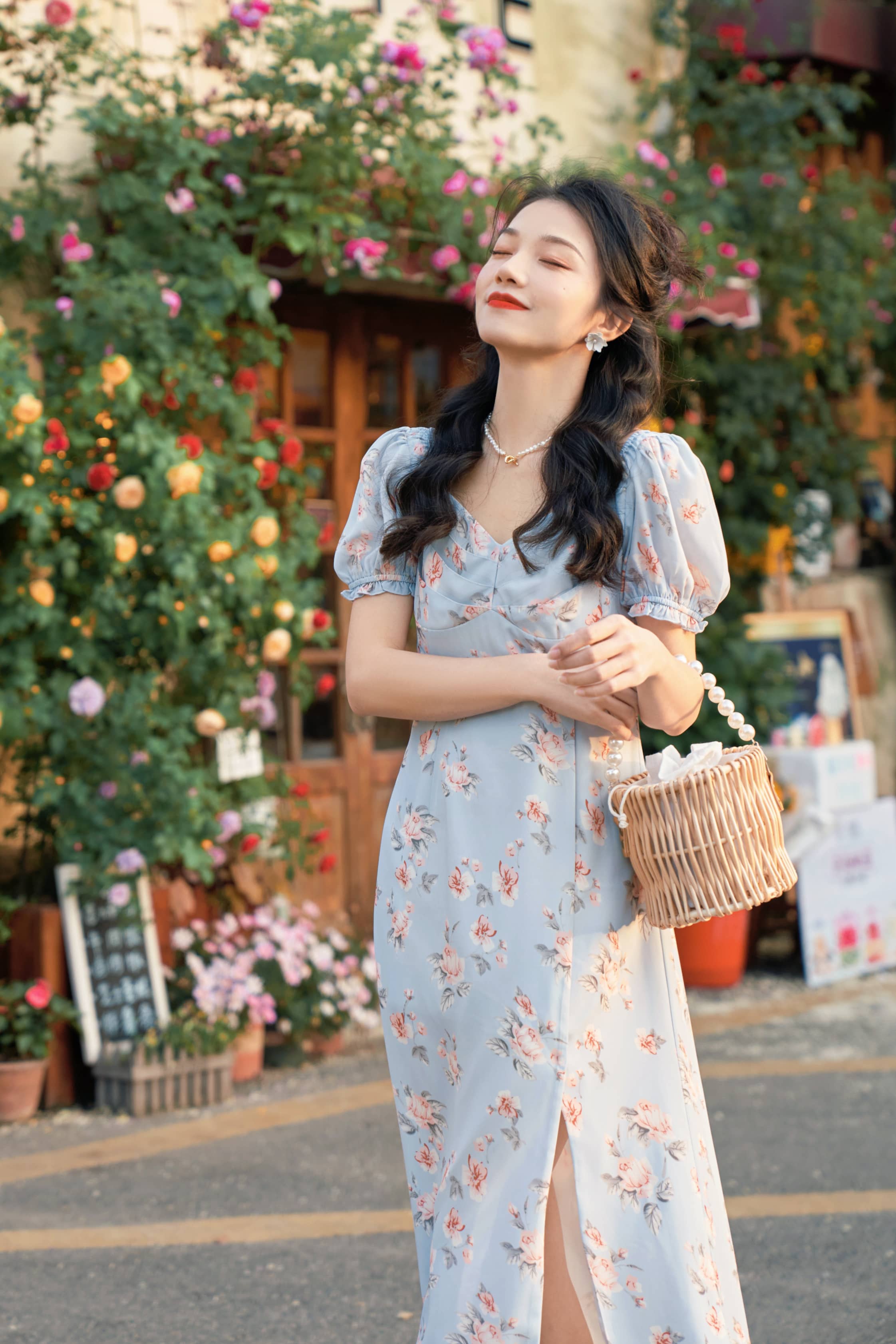 Medora Dress | Blue Floral