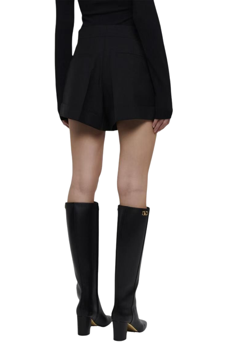 Givenchy Solid Cuffed Straight Leg Shorts Black BW50WP13QB