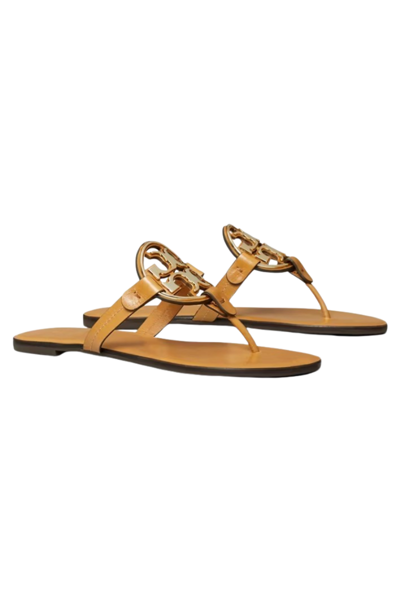 Tory Burch Metal Miller Thong Sandal Walnut/Gold 175596200