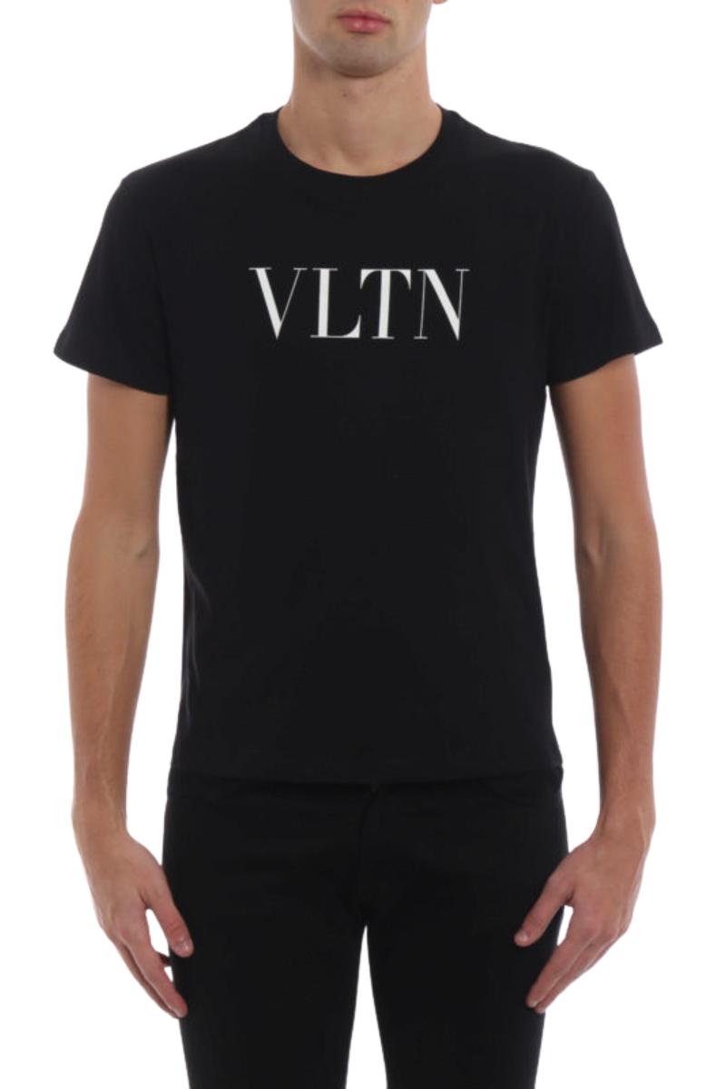 Valentino VLTN Print Cotton T‑Shirt Nera 2V3MG10V3LE0NO