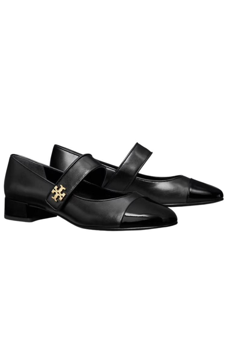 Tory Burch Cap Toe Mary Jane Heel Ballet 25MM Perfect Black 160313004