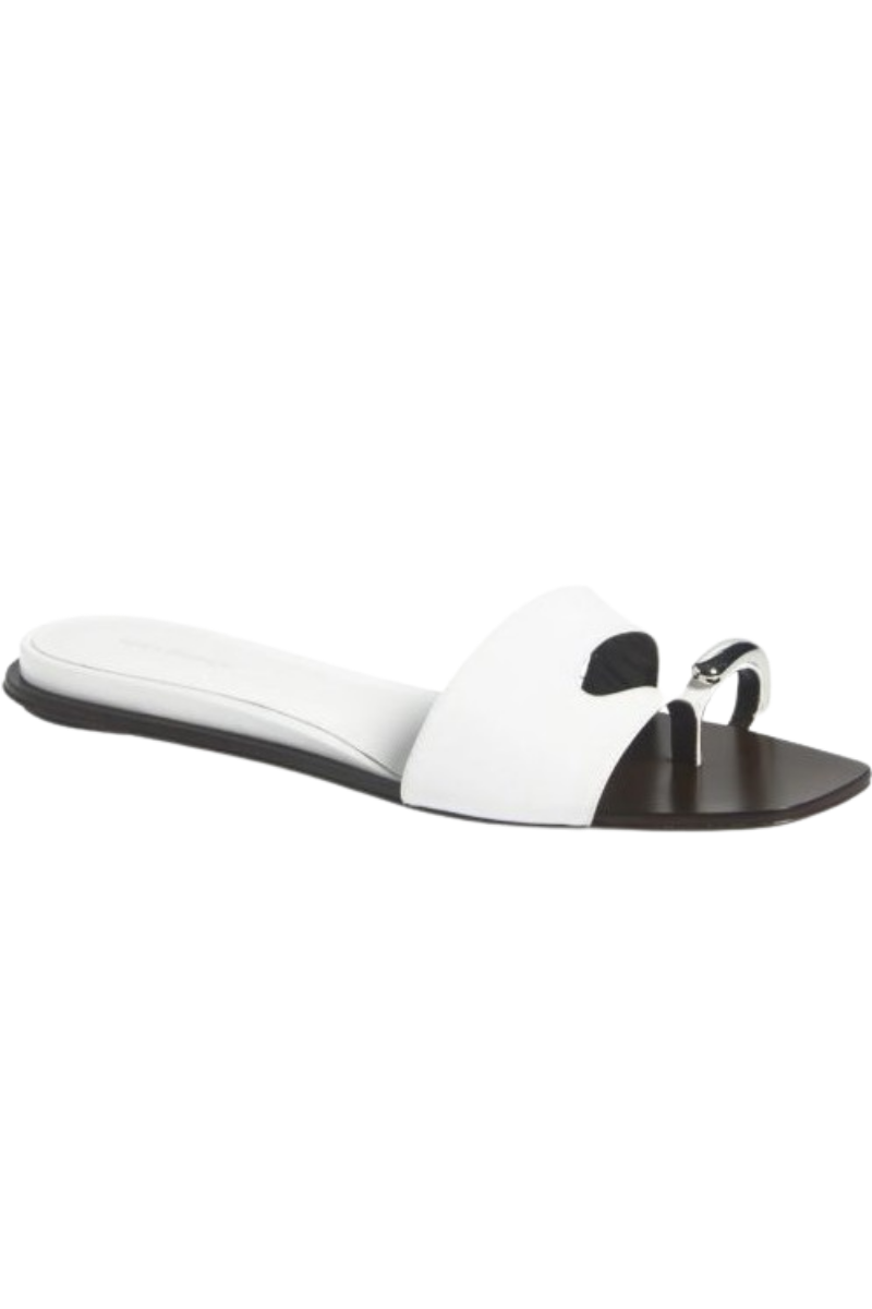 Tory Burch Pierced Slide Slippers Bianco/Silver 164746100