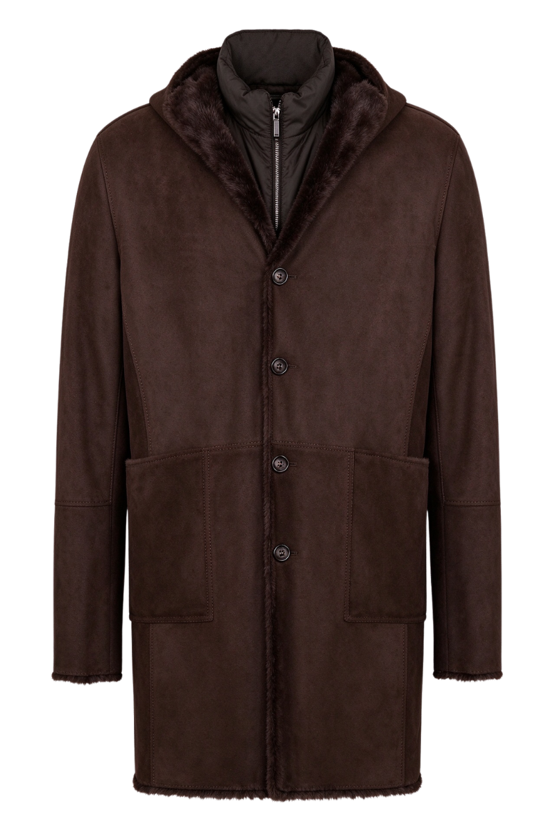 MooRER CARBONIME Mid Length Coat Moro